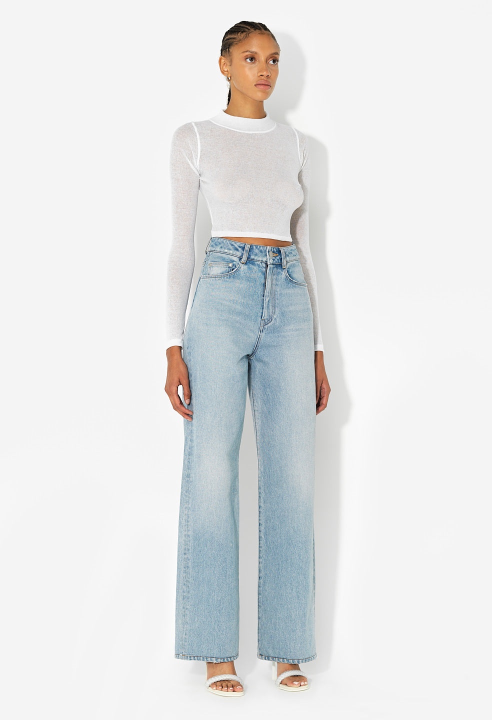 GAUZE RIB LS CROPPED TEE - 4