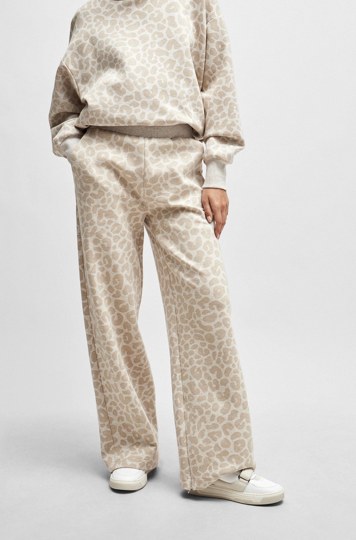 NAOMI X BOSS TRACKSUIT BOTTOMS WITH LEOPARD PRINT - 2