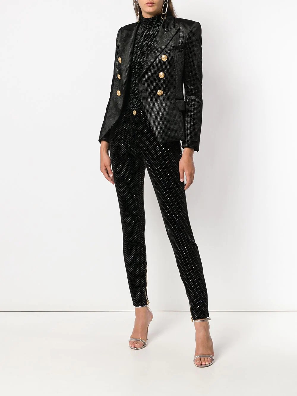 rhinestone embellished blazer - 2