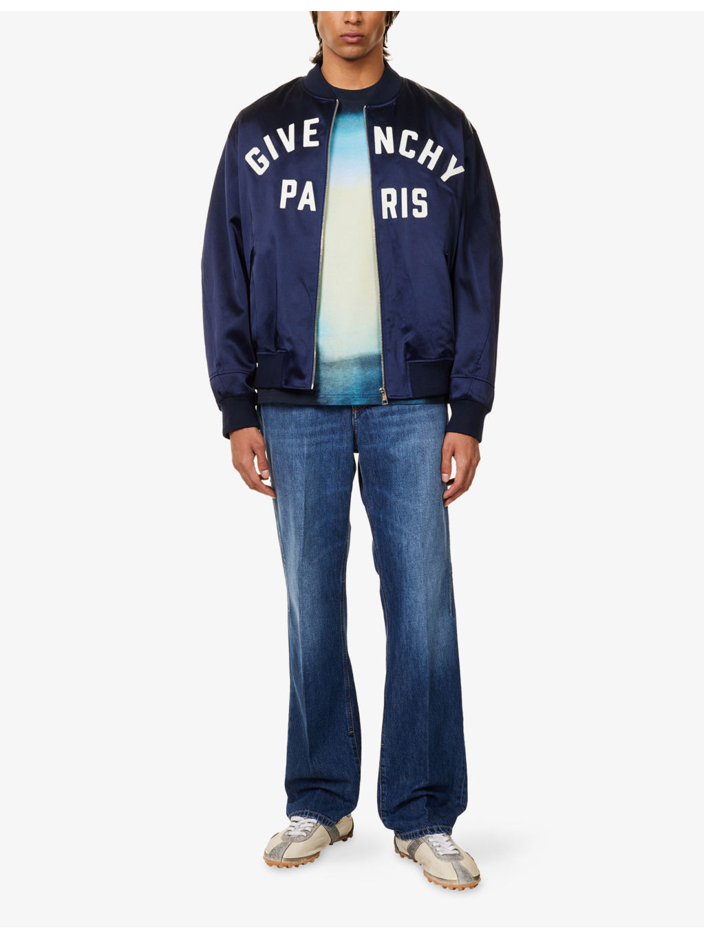 Logo-Embroidered Satin Bomber Jacket - 2