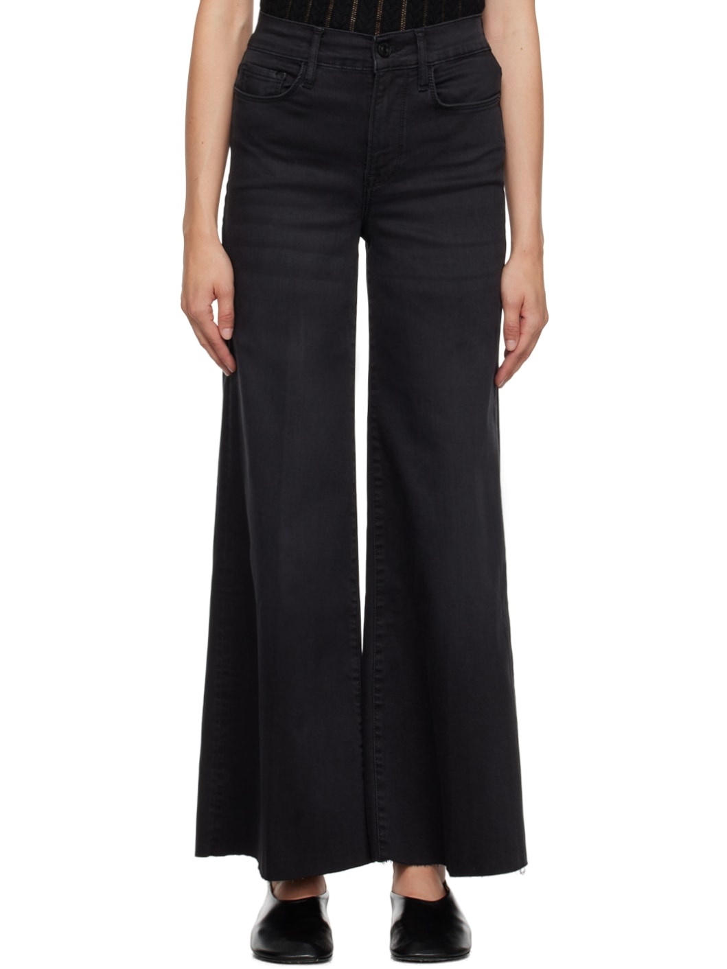 Black 'Le Palazzo Crop' Jeans - 1