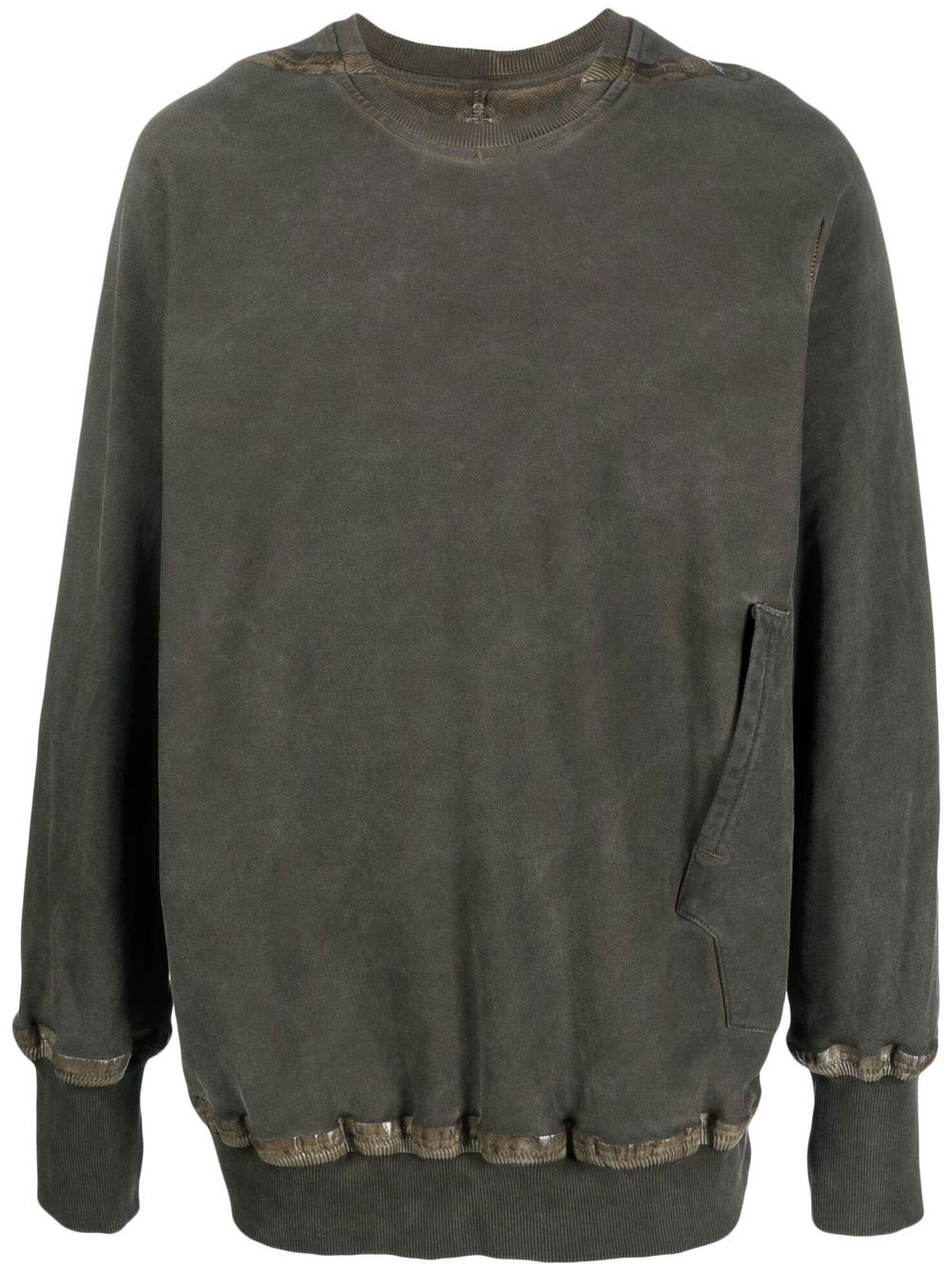 acid-wash crew neck jumper - 1