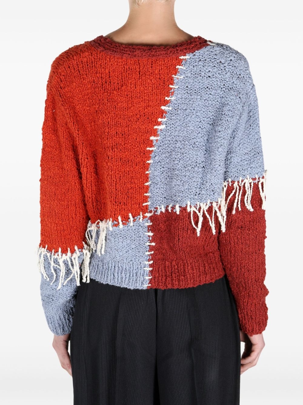 frayed patchwork cardigan - 4