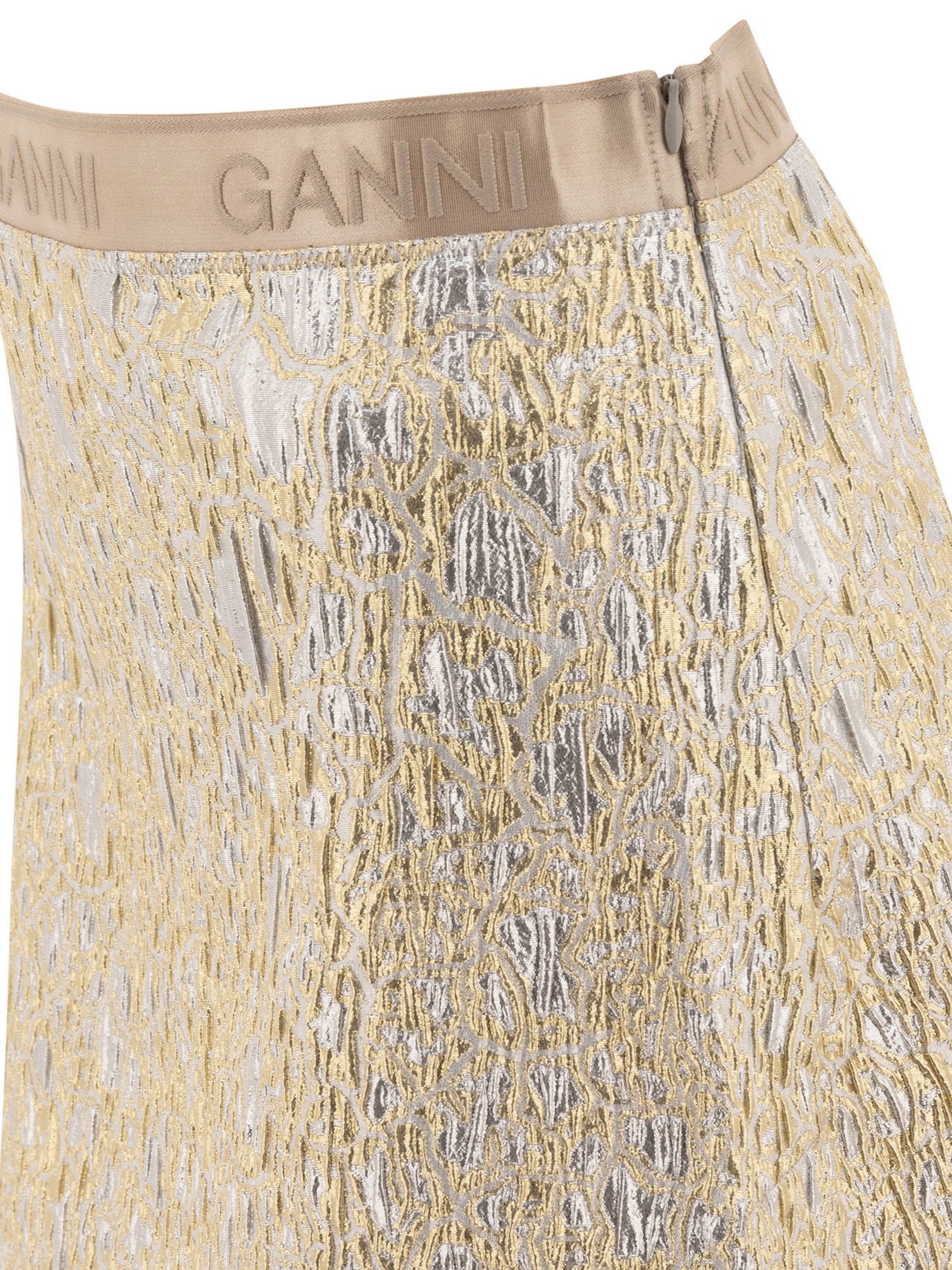Ganni Women Gold And Silver Miniskirt - 4