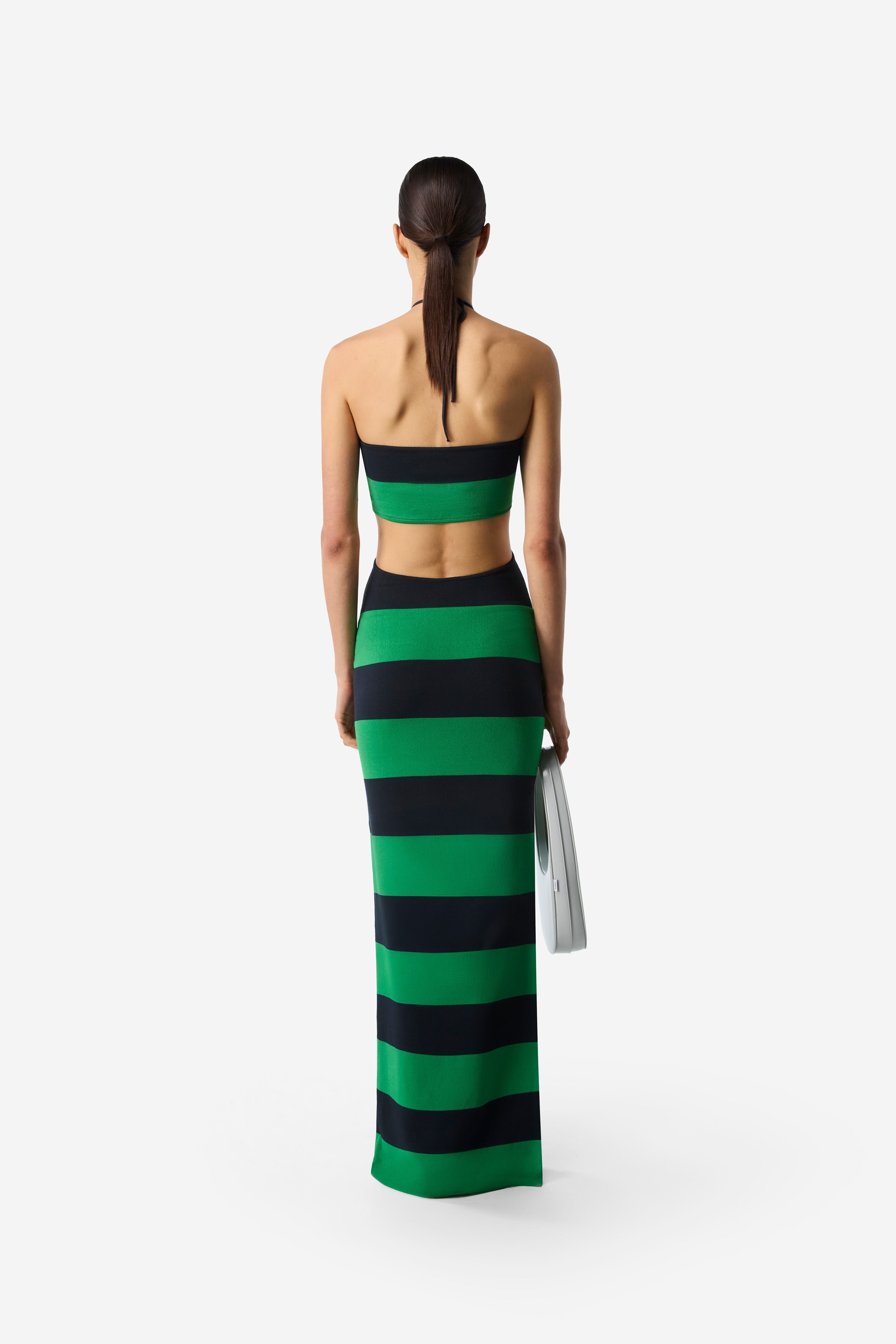 Knitted Striped Halter Dress - 4