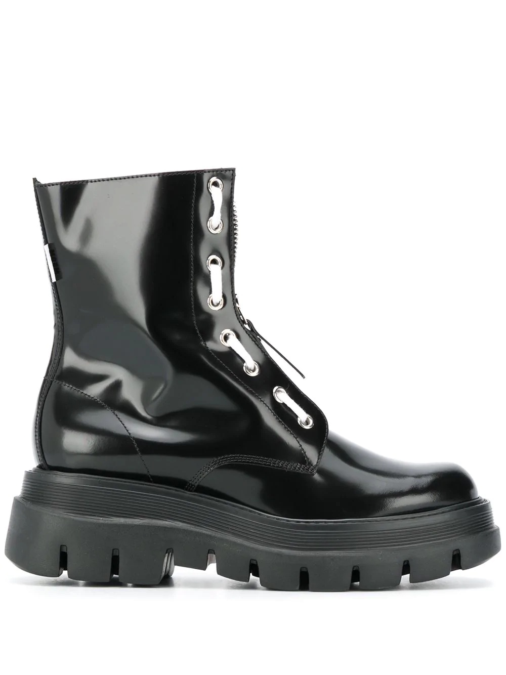 high-shine ankle-length boots - 1