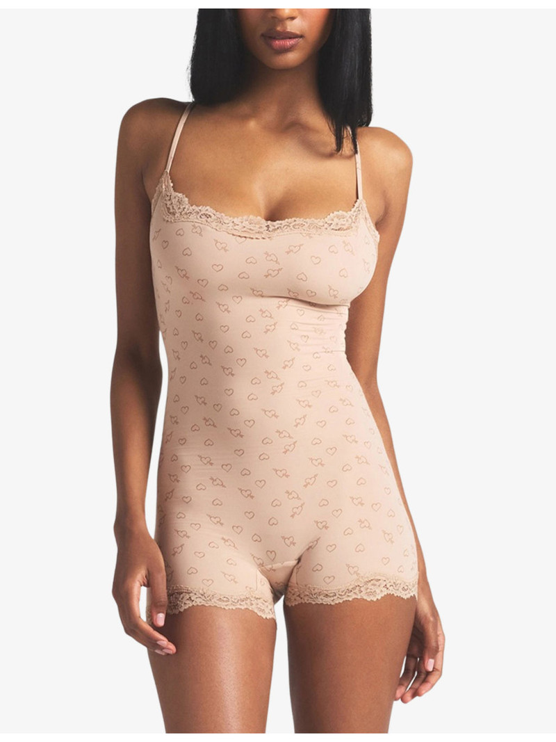 SKIMS Fits Everybody Lace-Trim Jersey Onesie outlook