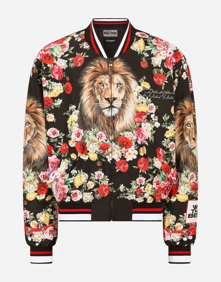 Nylon jacket with lion mix print - 1