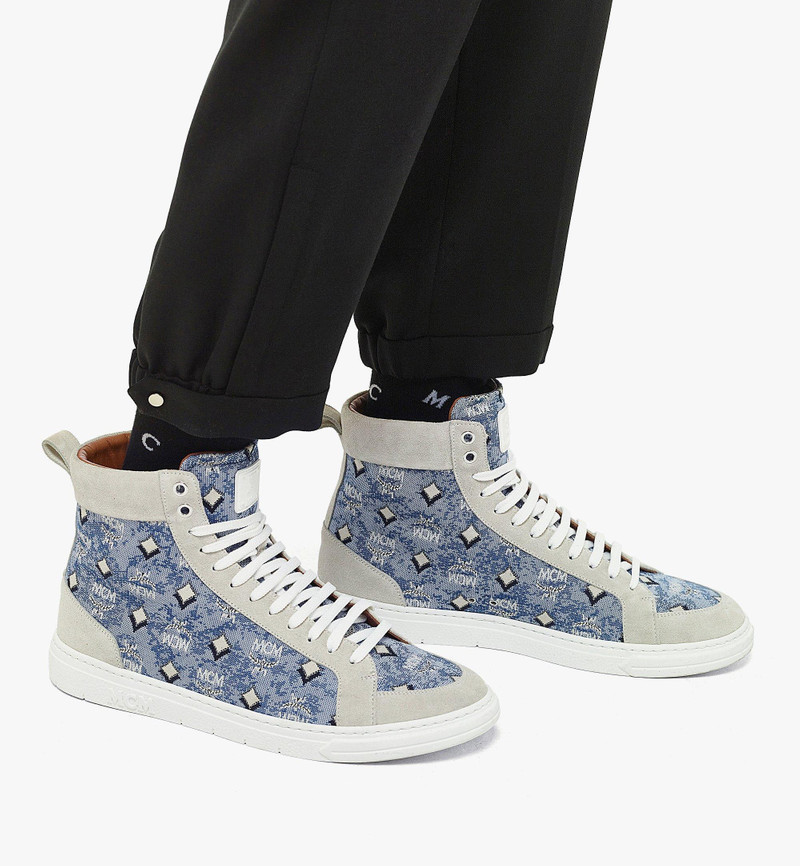 MCM Men’s Terrain Hi Sneakers in Vintage Monogram Jacquard outlook