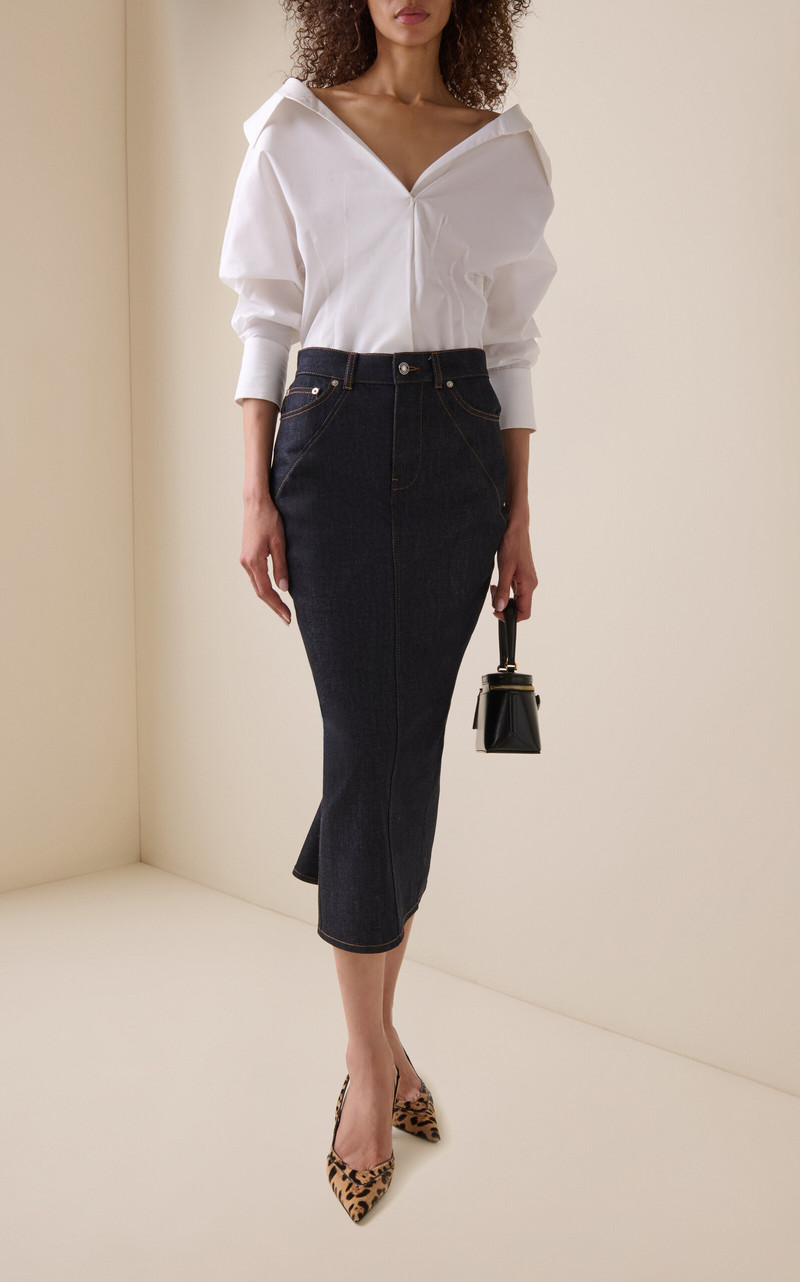 Givenchy Tailored Denim Midi Skirt dark wash outlook