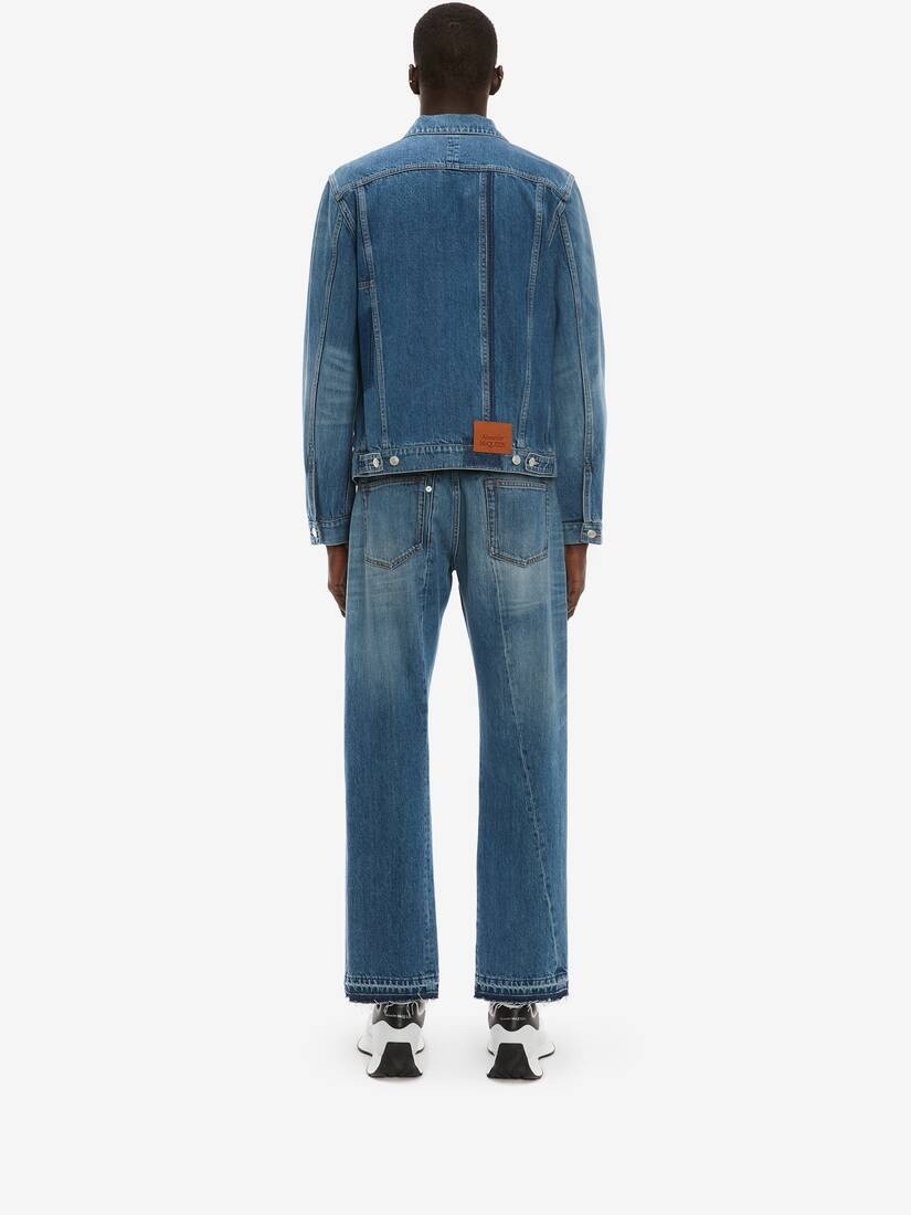 Reconstructed Denim Jacket in Denim Blue - 4