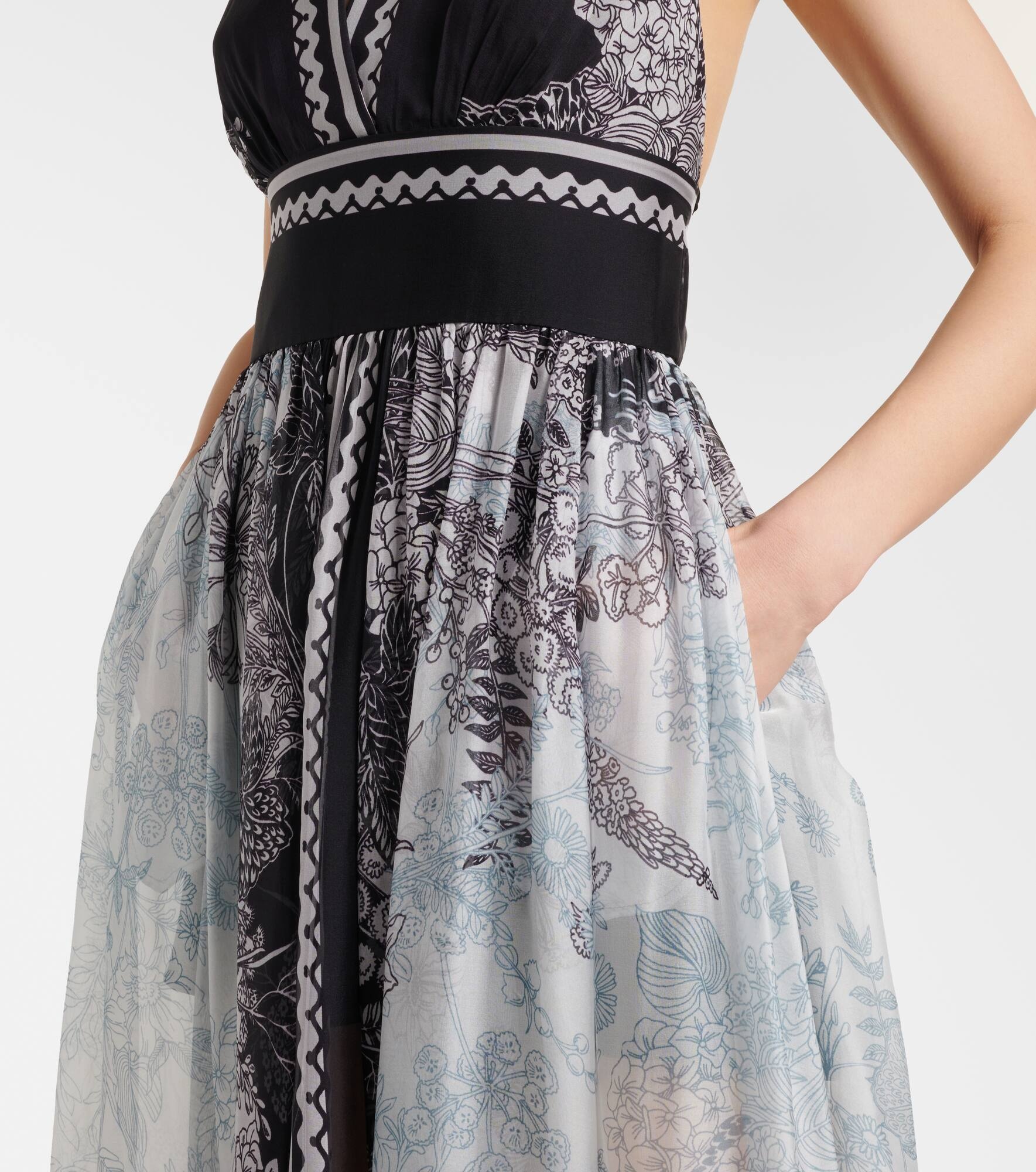 Printed silk chiffon maxi dress - 5