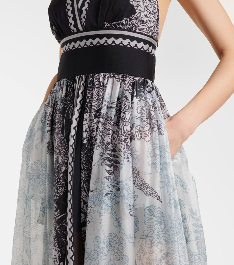 Printed silk chiffon maxi dress 5