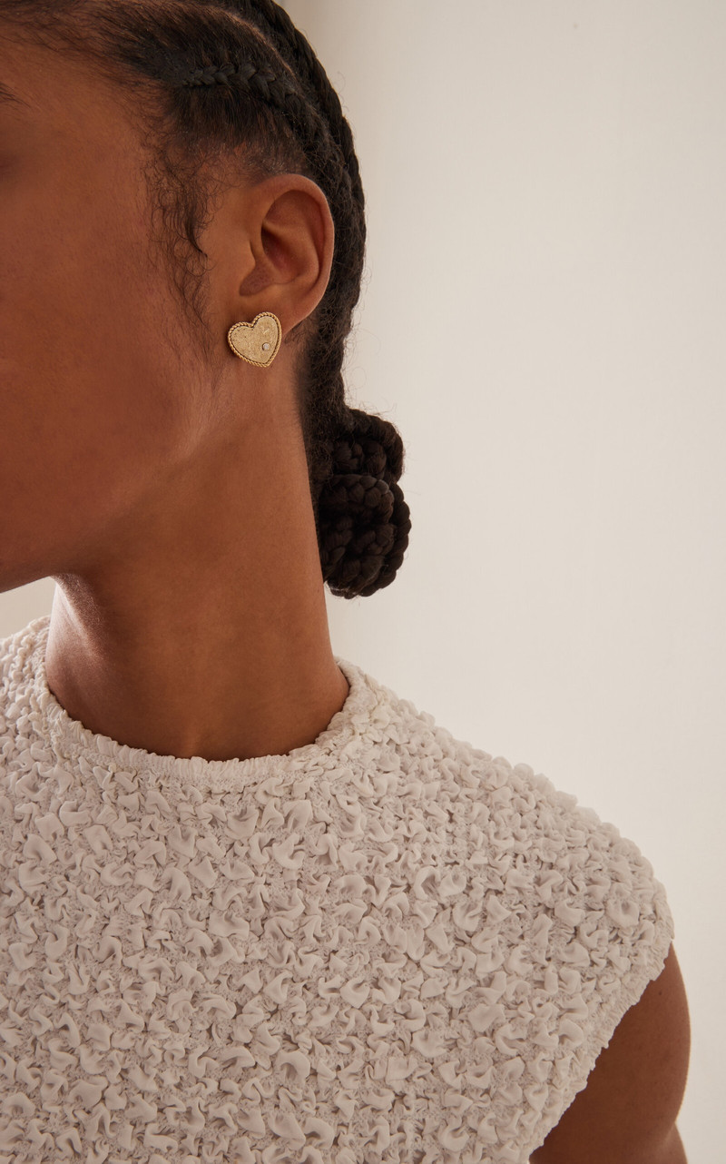 Yvonne Léon Glittered 9K Yellow Gold Diamond Earrings gold outlook
