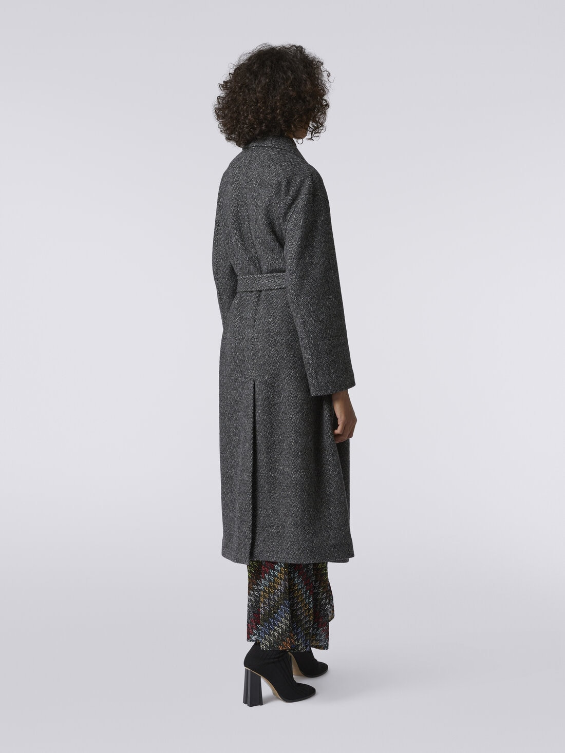 Wool coat with herringbone pattern - 4