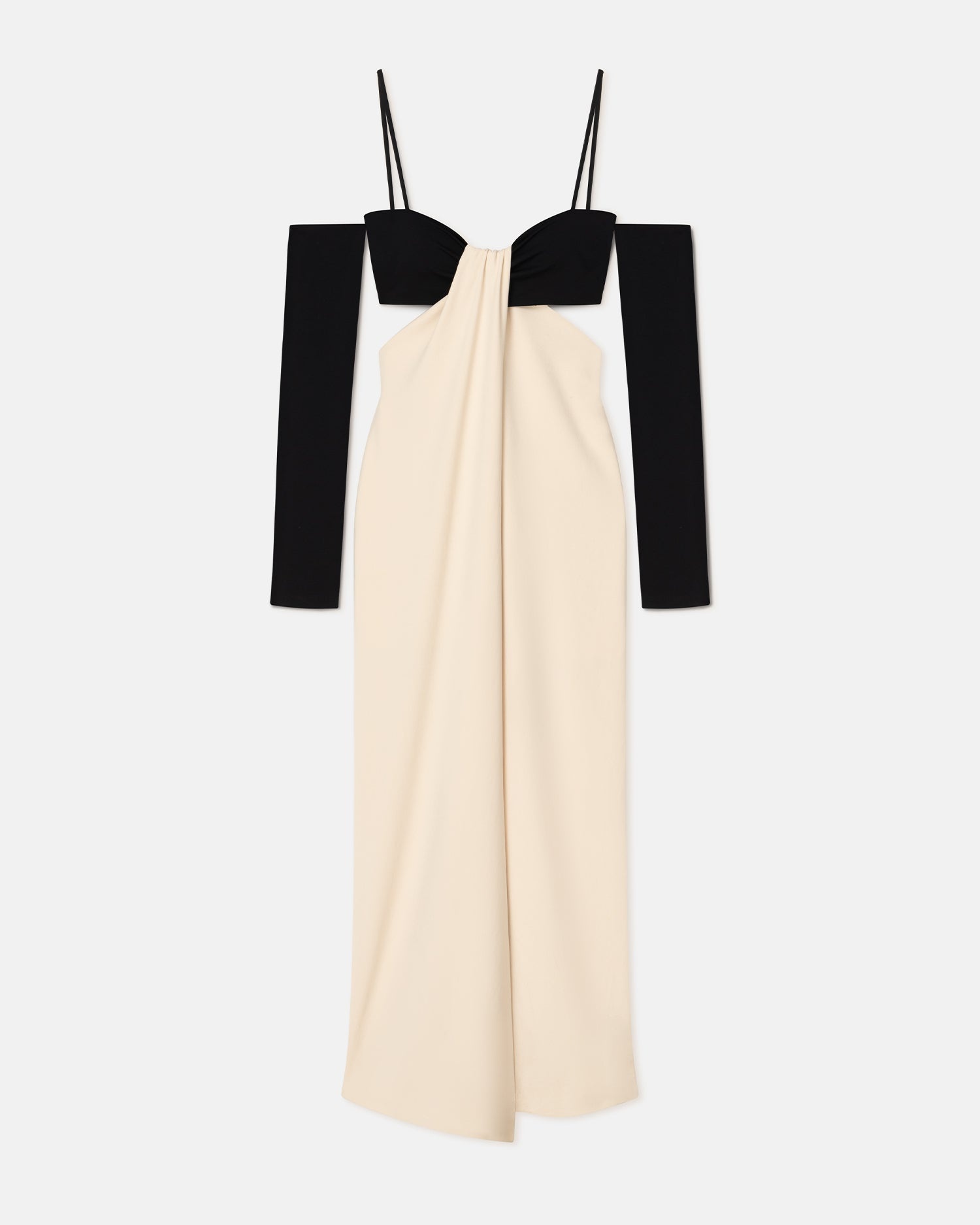 Draped Georgette and Jersey Dress - 1