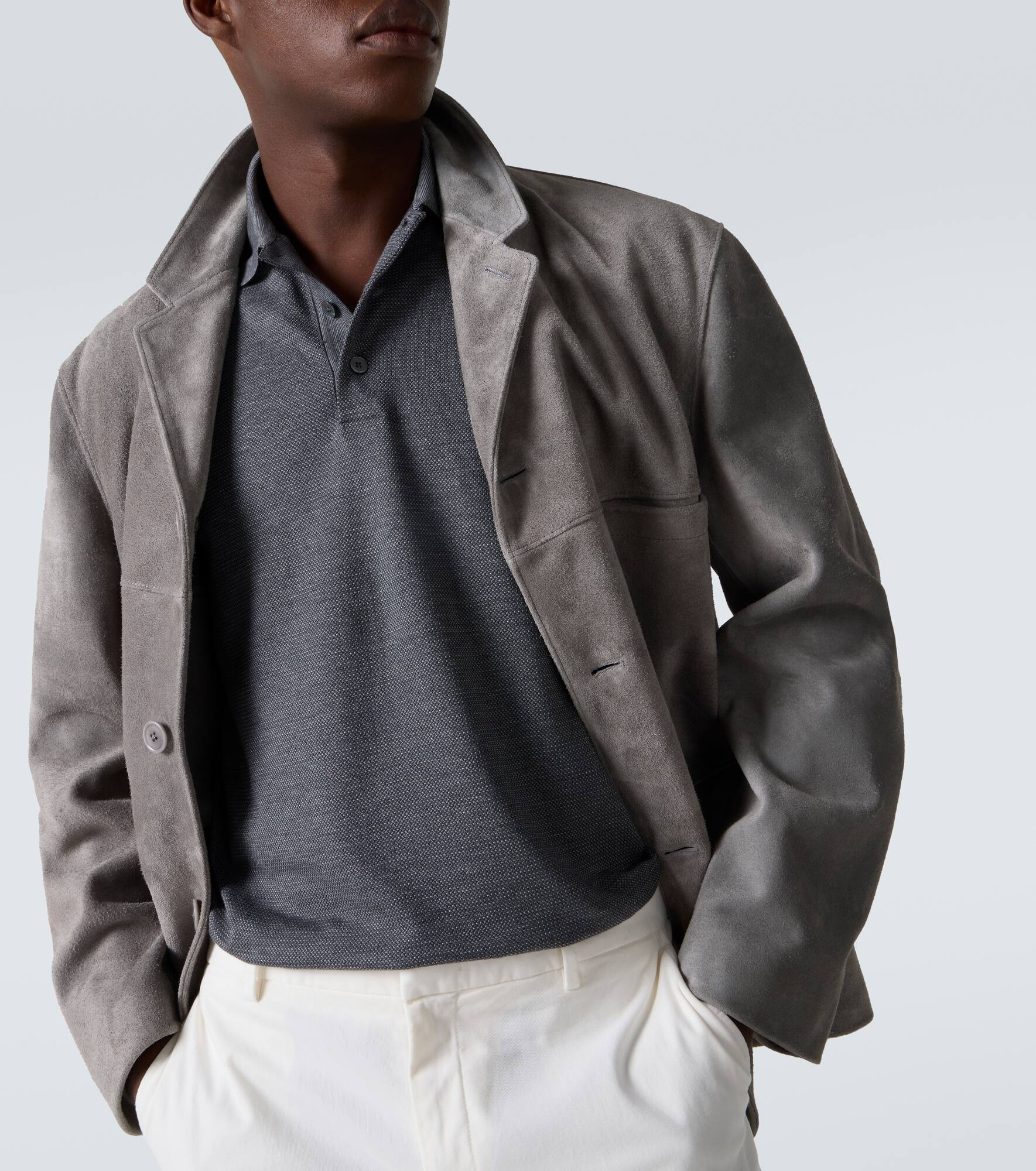 Cotton and silk piqué polo shirt - 5