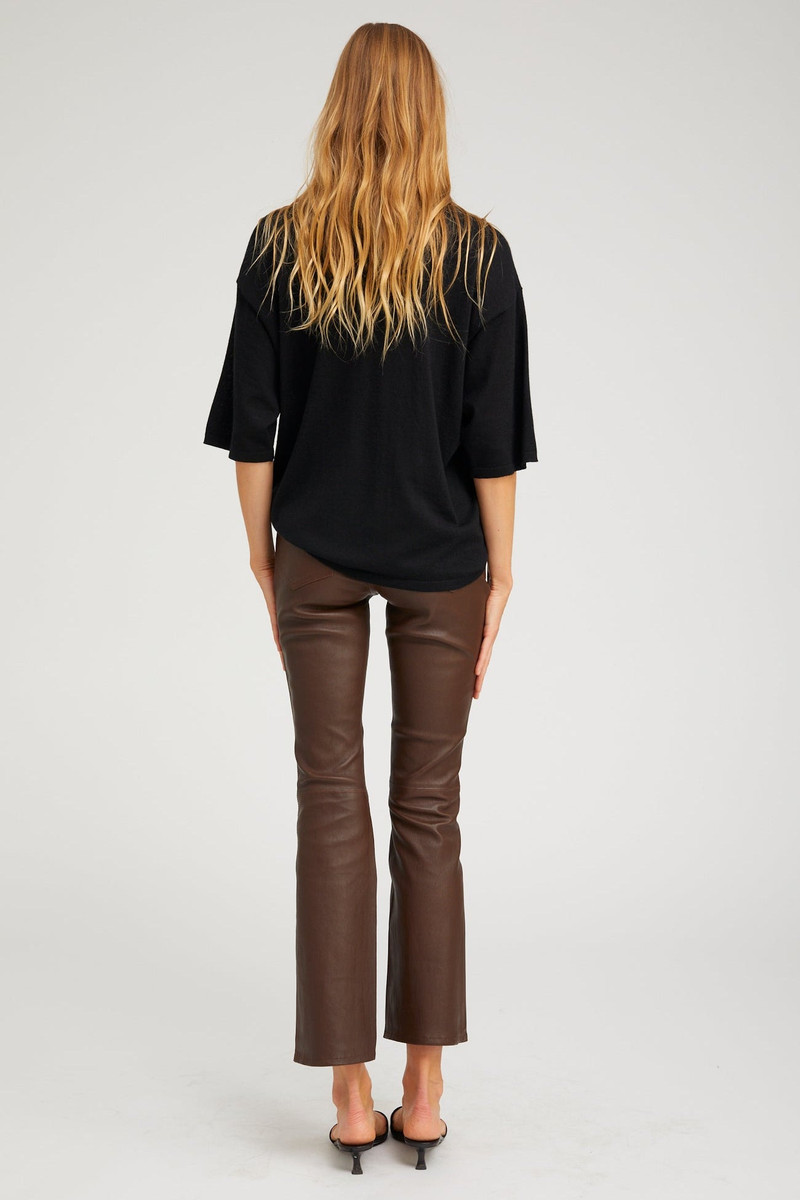 BLACK CASHMERE OVERSIZED POLO 3