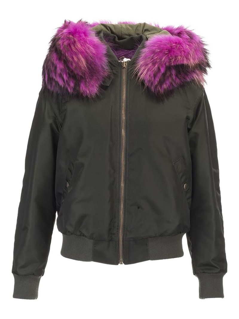 faux fur-trim jacket 1