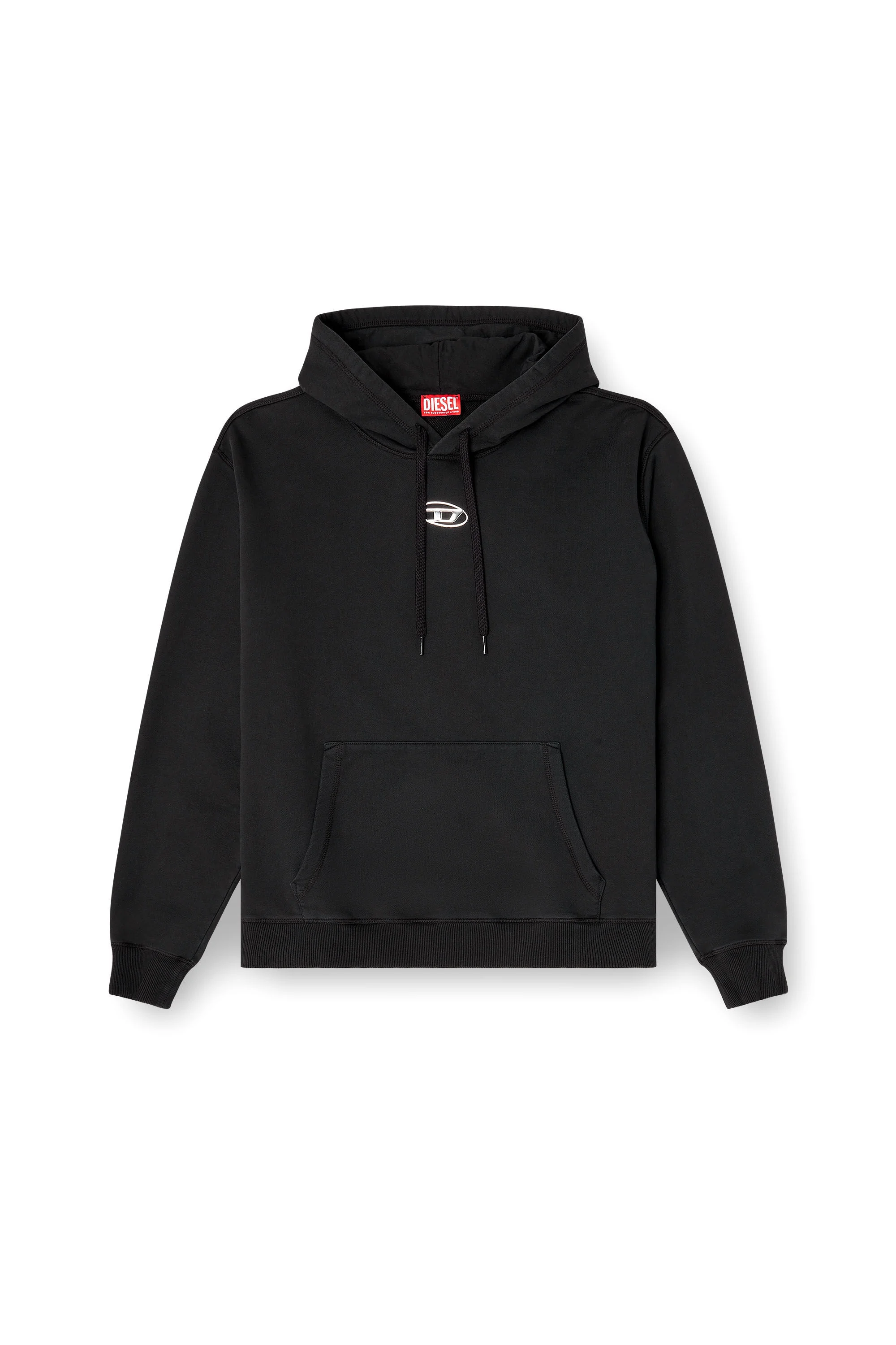 COTTON HOODIE WITH METALLIC OVAL D - 1