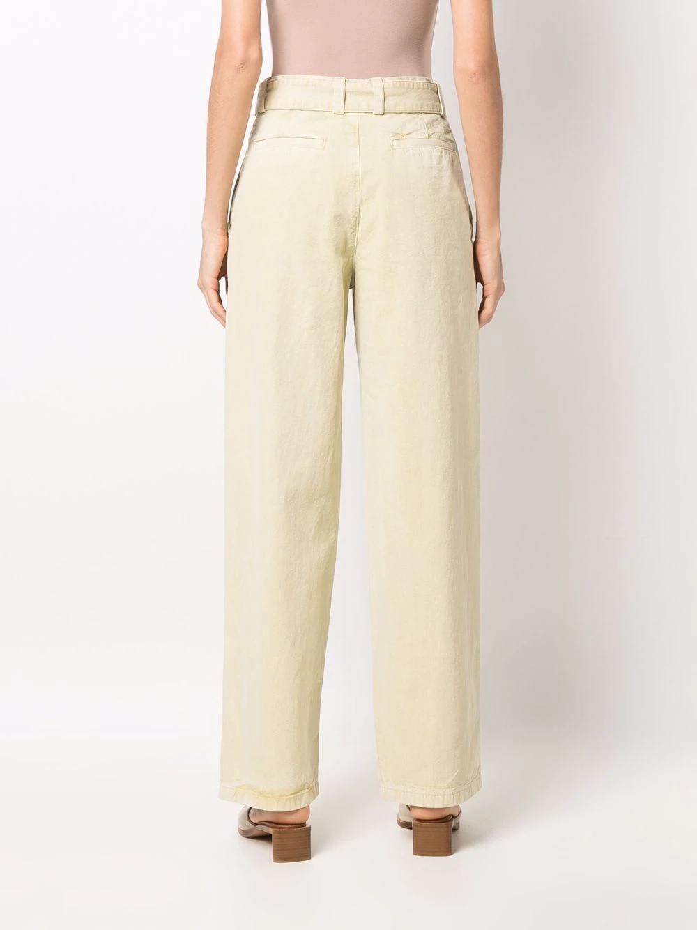 pleat-detail straight-leg trousers - 4