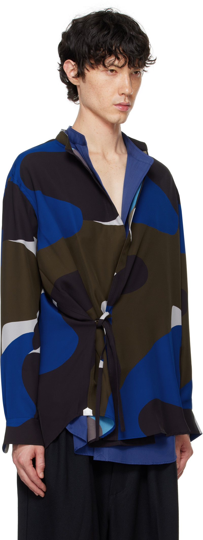 RAINMAKER KYOTO Multicolor Band Collar Dougi Shirt outlook