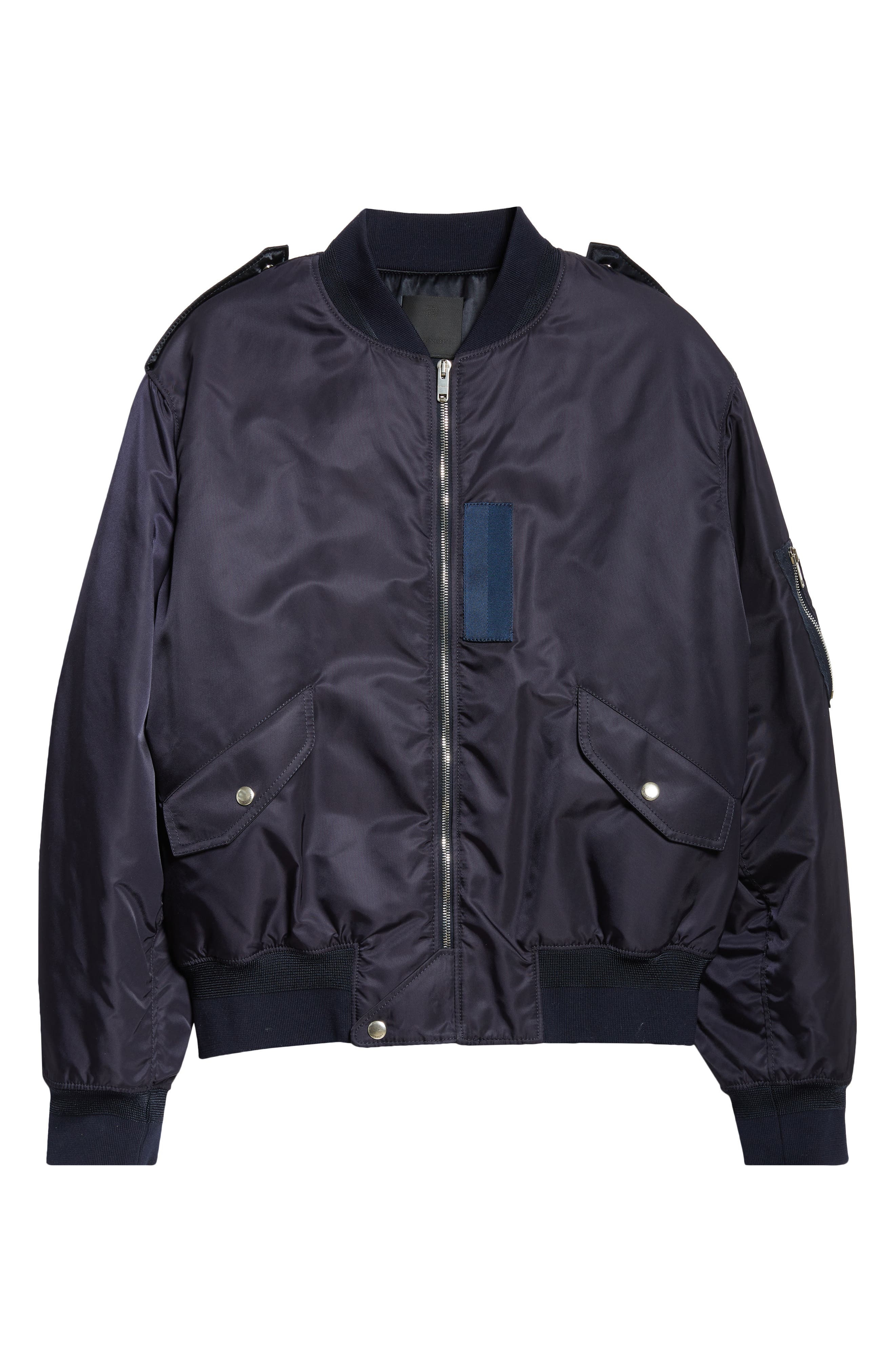 Givenchy Logo Medallion Bomber Jacket in Navy at Nordstrom - 7