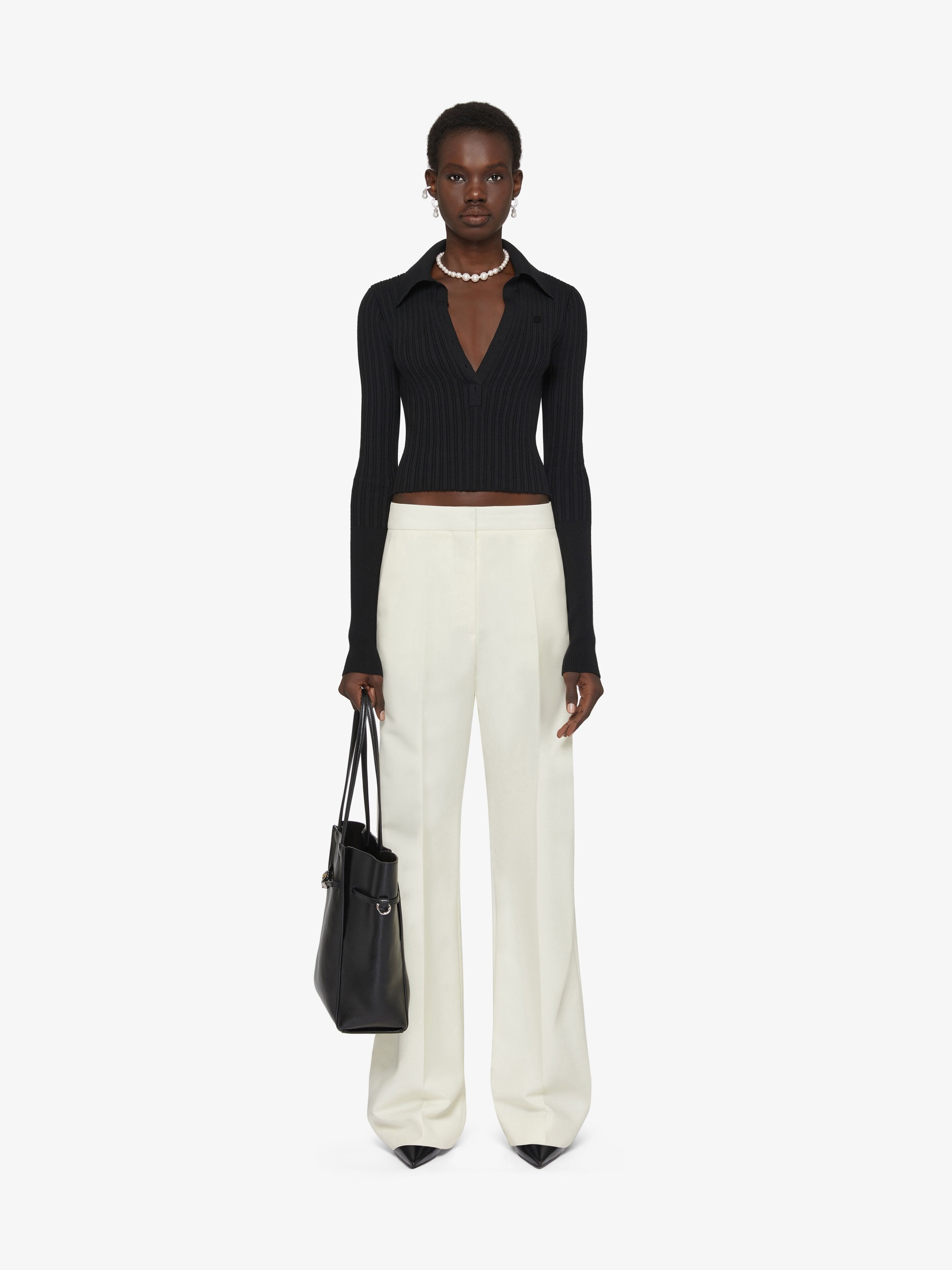 FLARE TAILORED PANTS IN WOOL AND MOHAIR - 2