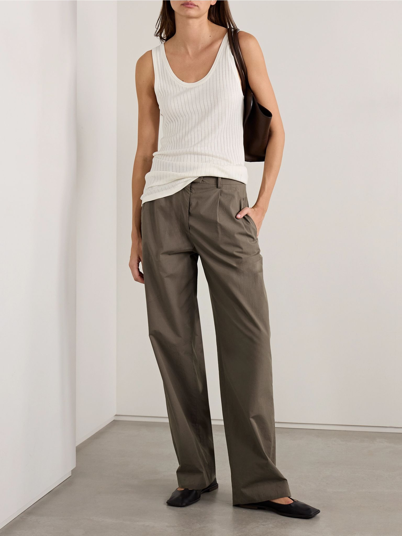 Katara ribbed-knit tank Off-white - 2