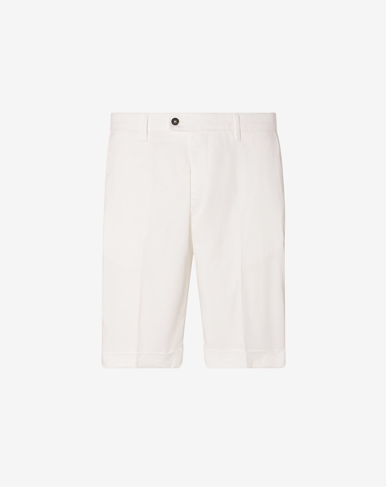 White stretch lyocell cotton Bermuda shorts - 1