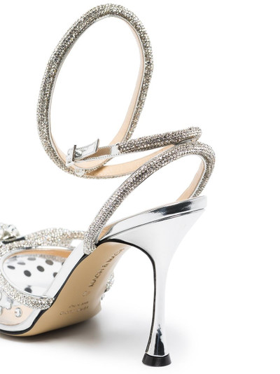 MACH & MACH Double Bow 100mm crystal-embellished pumps outlook