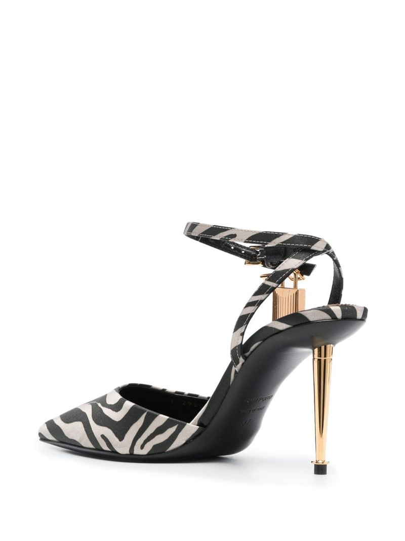 Padlock 80mm zebra-print pumps 3