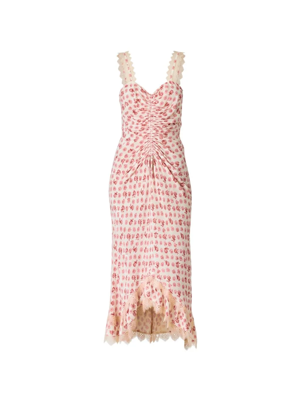Stevie lace-trim ruched maxi dress - 1