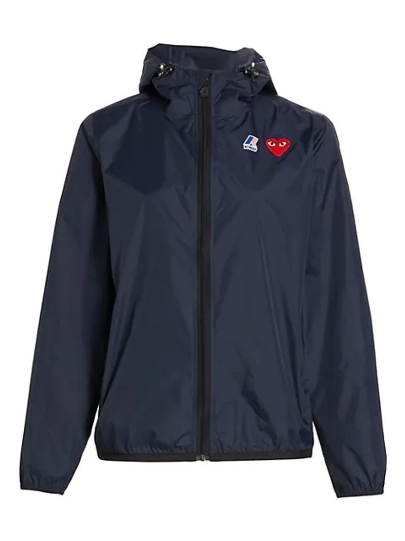 Heart-Patch Zip-Up Hooded Jacket - 1
