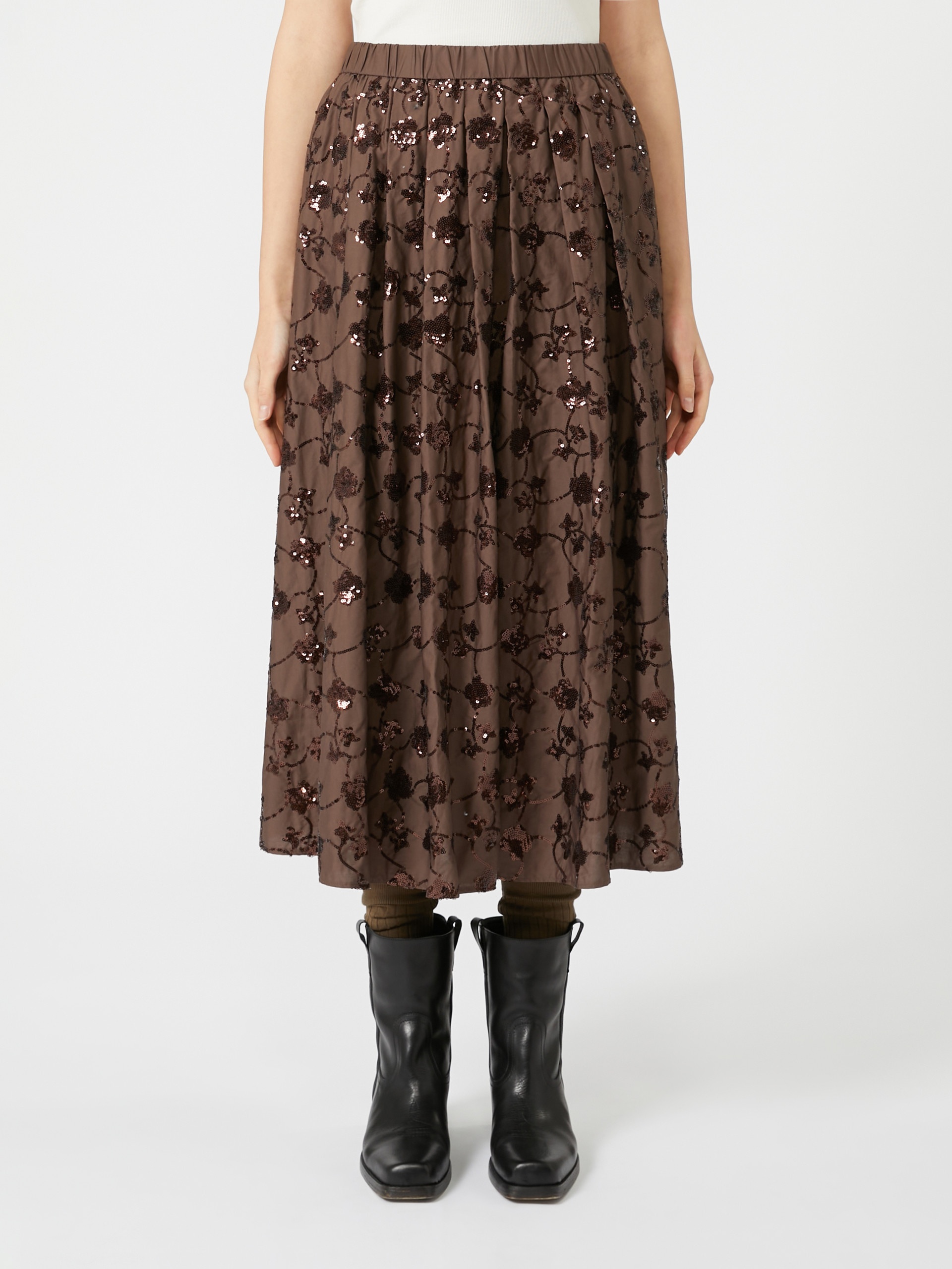 TEMPRA Sequinned cotton skirt - 3