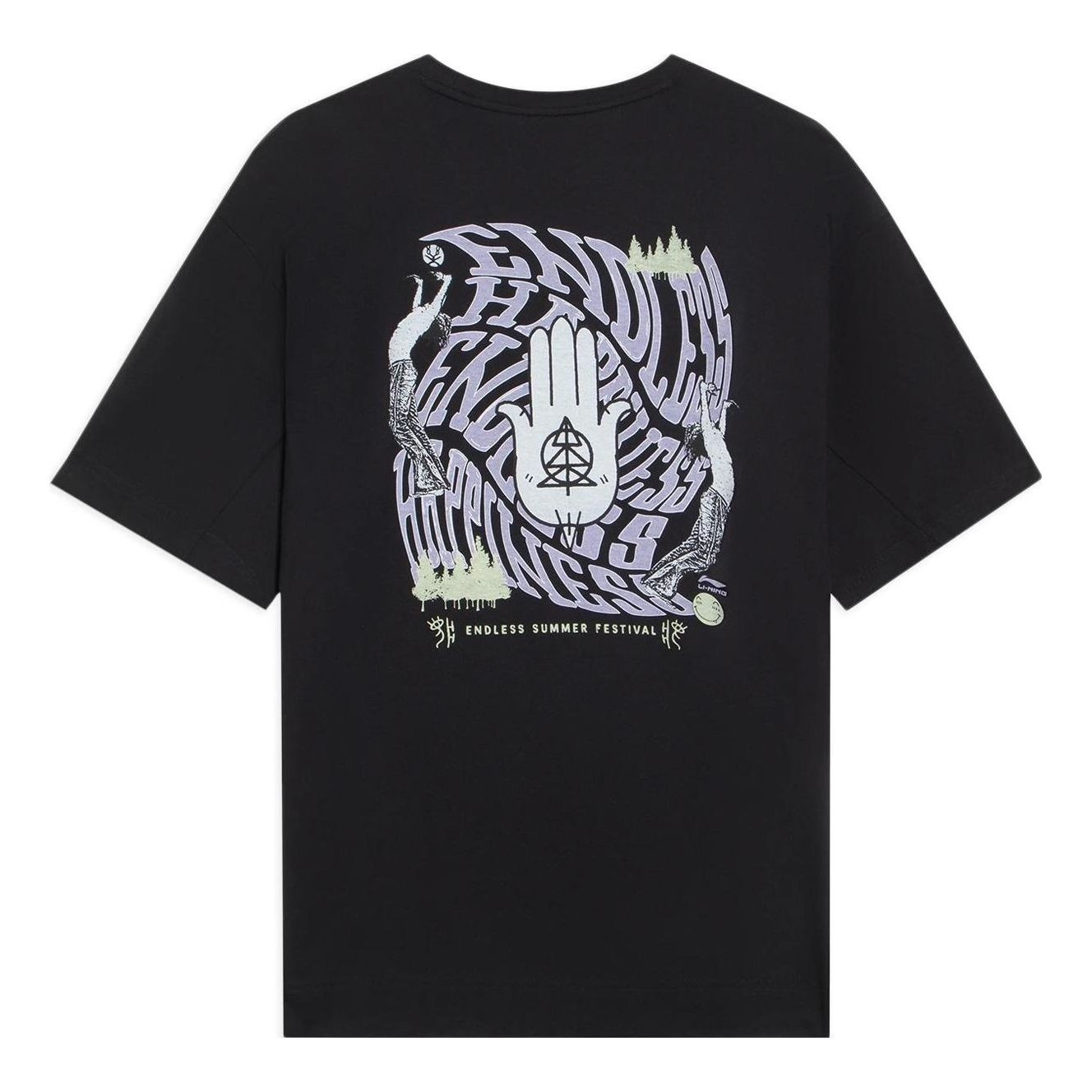 Li-Ning Endless Summer Festival Graphic T-shirt 'Black' AHSSB09-3 - 2