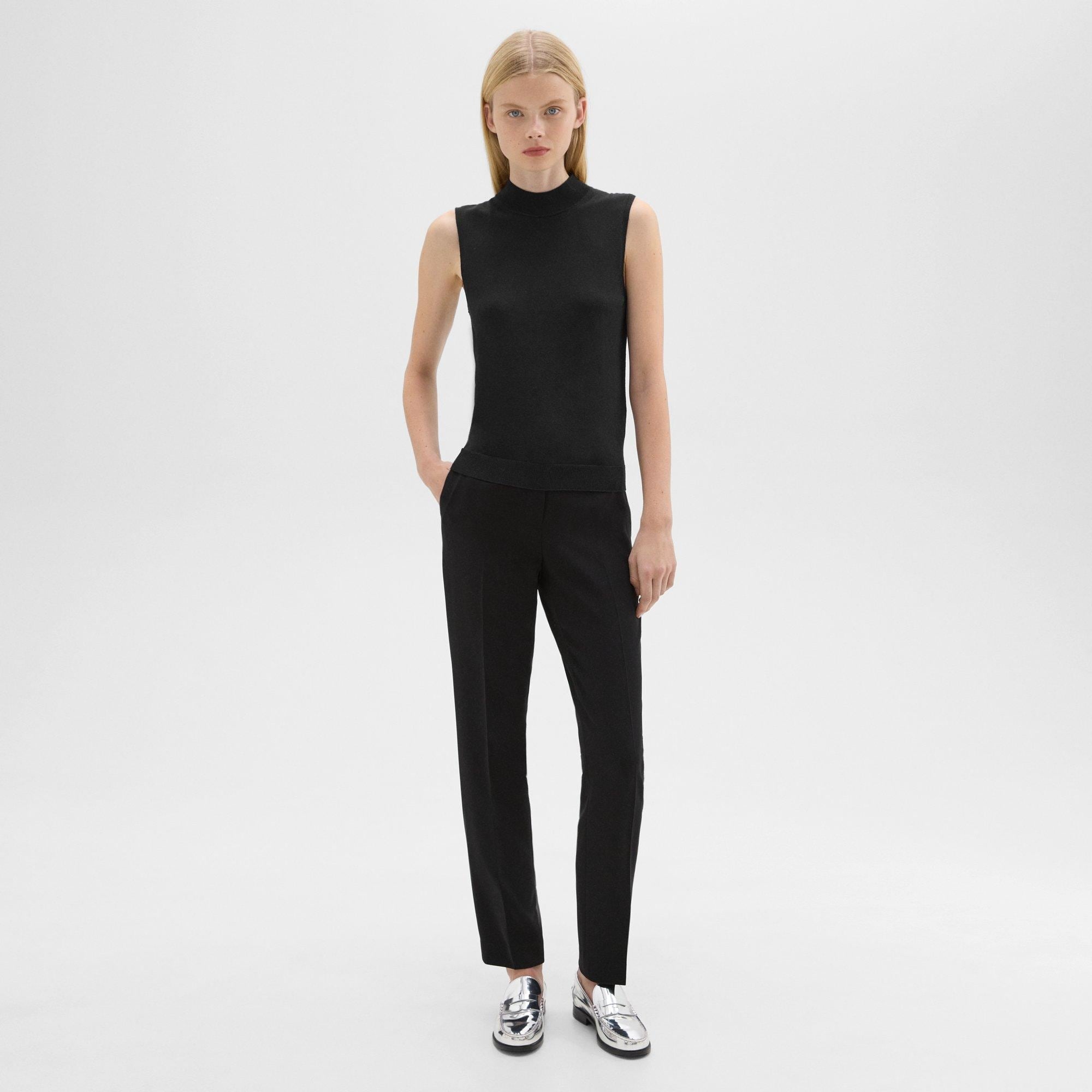 Mock Neck Sweater Shell in Regal Wool - 6