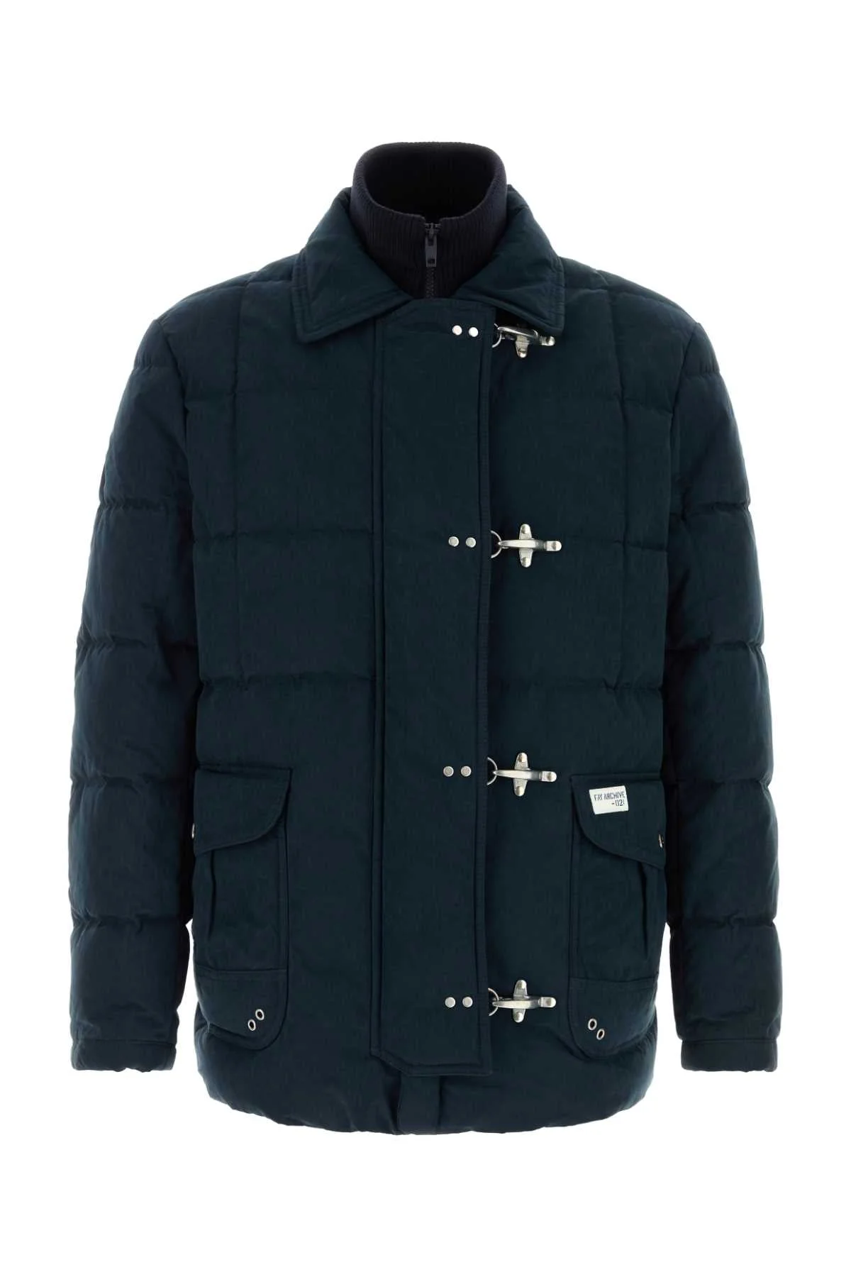 Fay Men Navy Blue Cotton Blend Down Jacket - 1