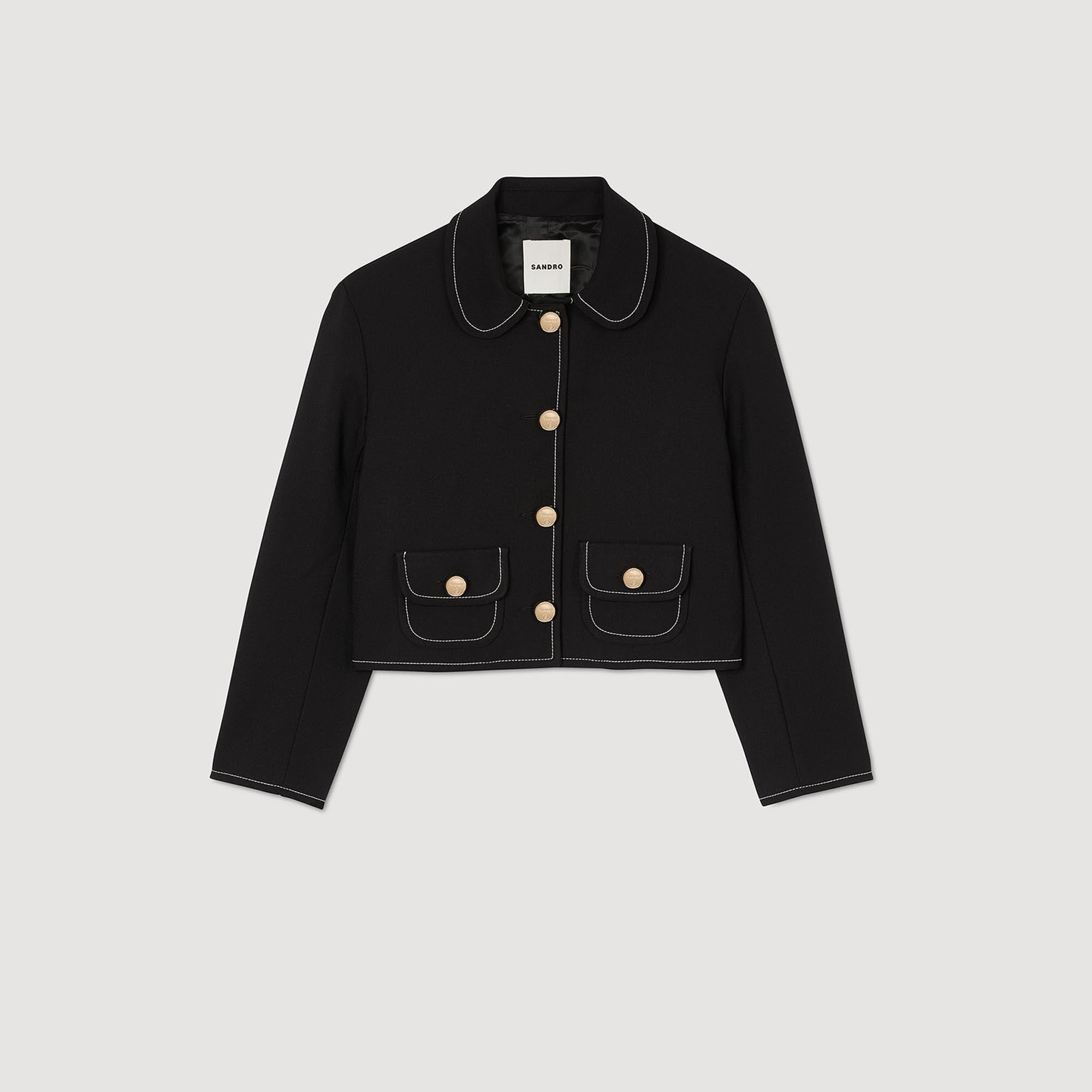 PETER PAN COLLAR CROPPED JACKET - 6