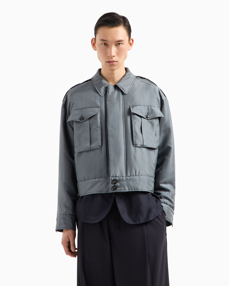 EMPORIO ARMANI WASHED-LOOK HABUTAI-SILK BLOUSON outlook