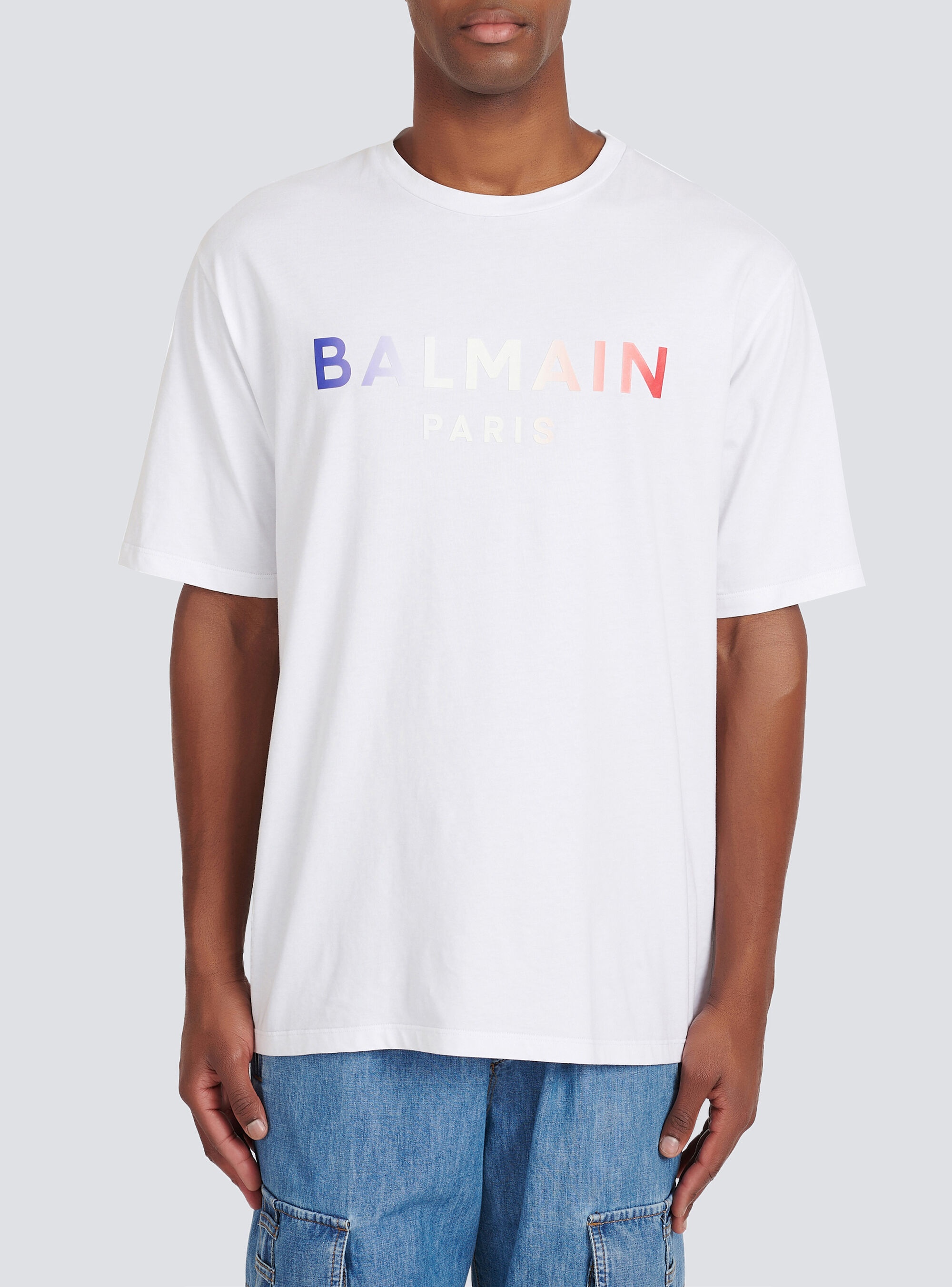 HIGH SUMMER CAPSULE -Cotton T-shirt with Balmain Paris tie-dye logo print - 6