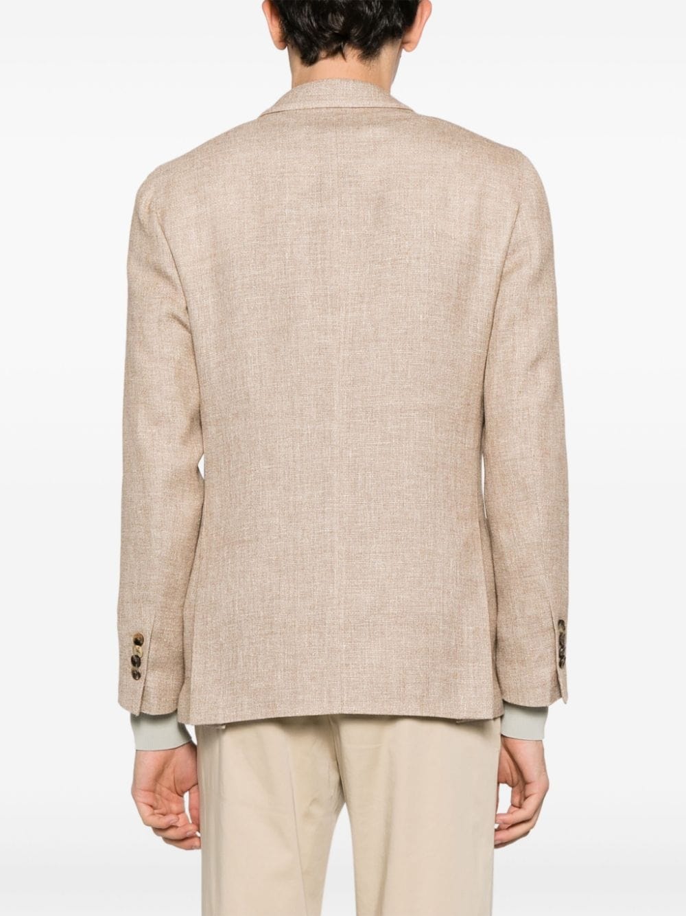 double-breasted mÃ©lange-effect blazer - 4