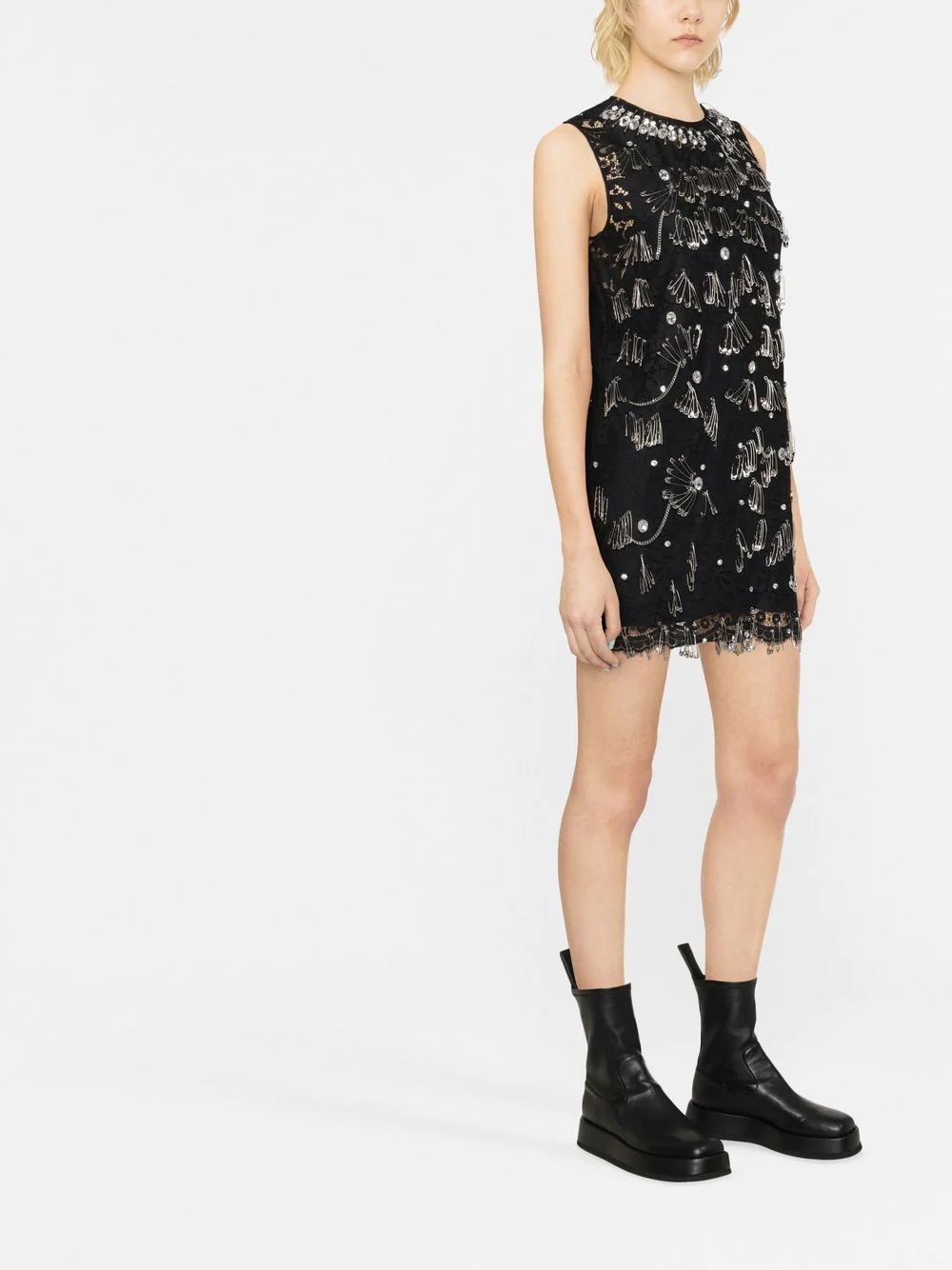 safety-pin sleeveless dress - 4