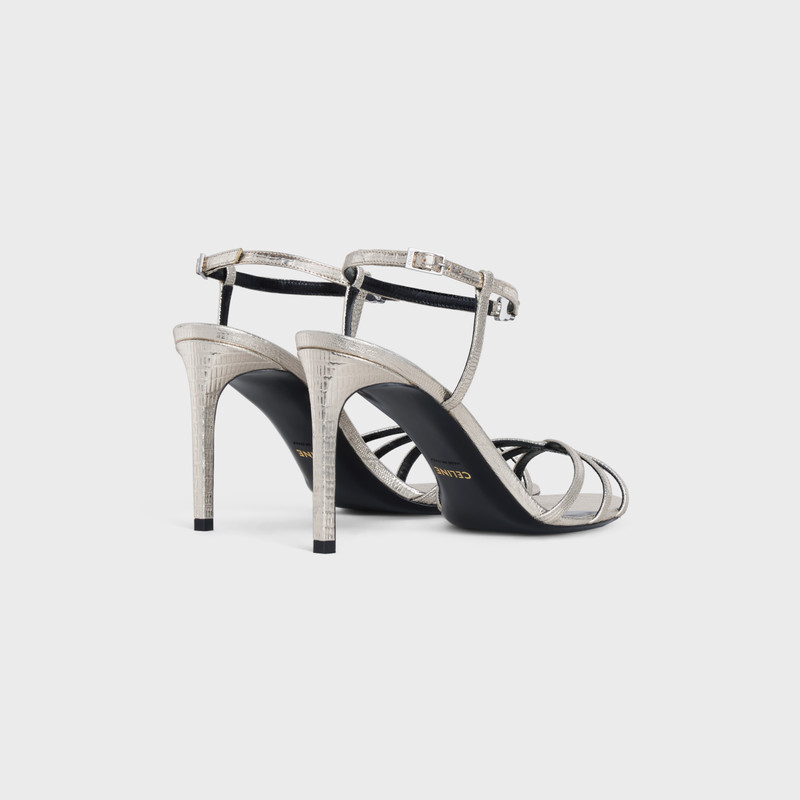 CELINE CELINE SOIR SANDAL in Lizard stamped metalized calfskin outlook
