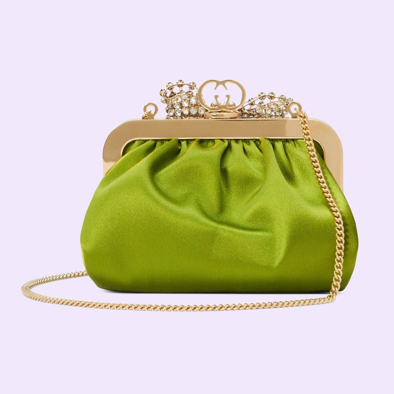 Satin handbag with bow 4