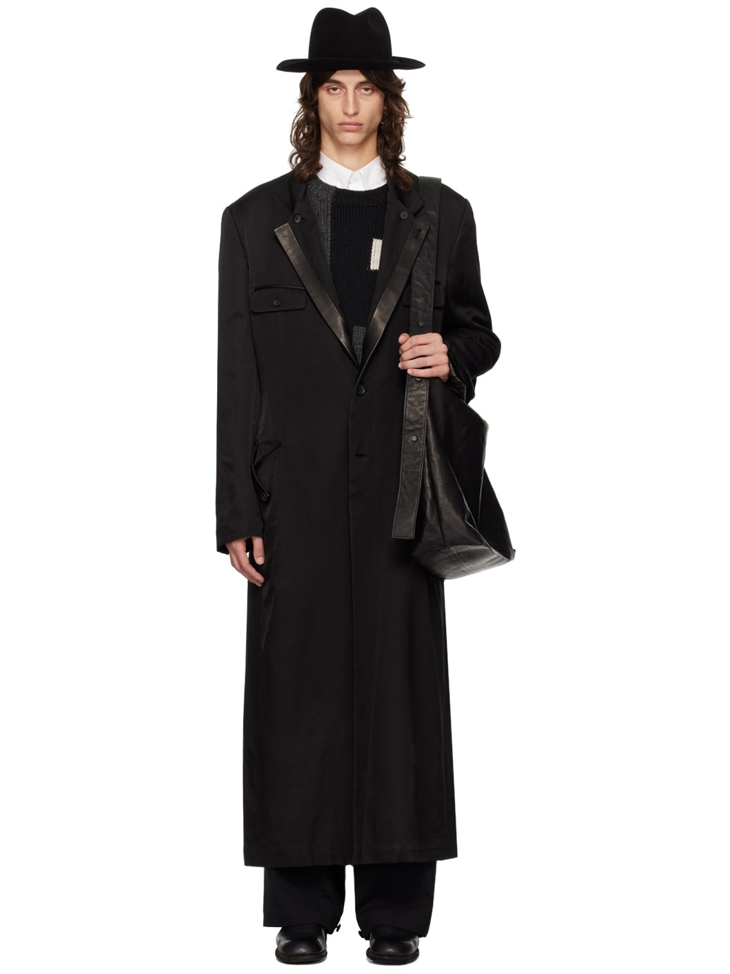 ジャケット・アウター Yohji Yamamoto Leather Trench Coat Yohji Yamamoto Leather Trench Coat Black Size 1 Women's