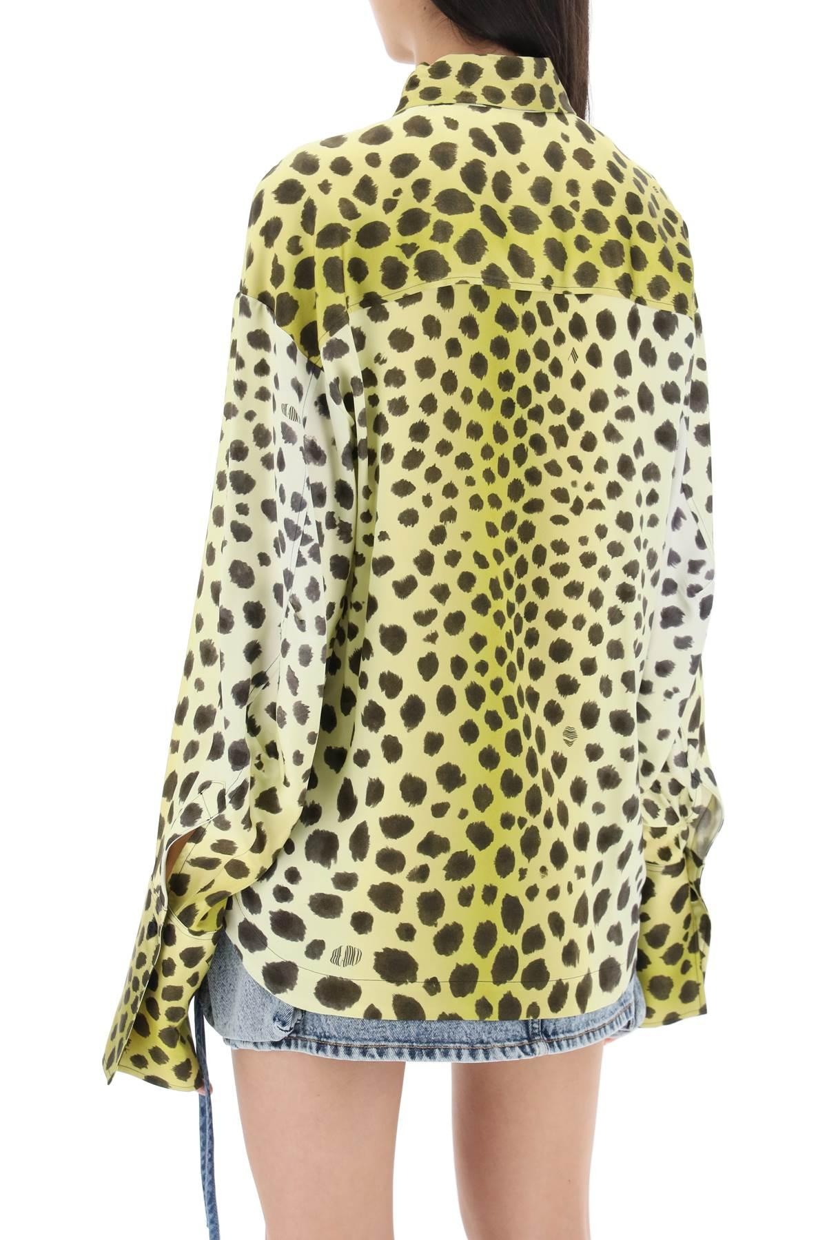 ELIZA CHEETAH PRINT SATIN SHIRT - 4