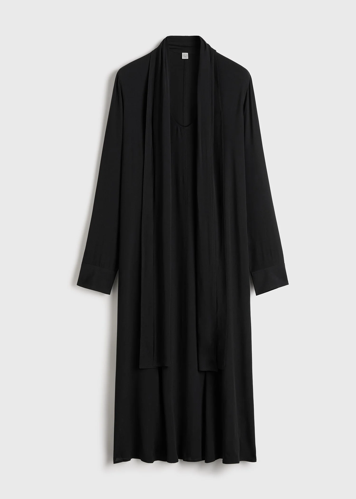 Rounded neckline dress black - 1