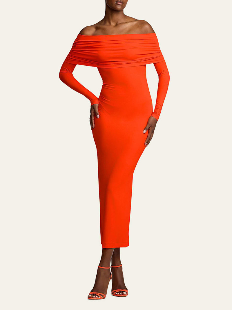 Off-Shoulder Long Sleeve Dress 4