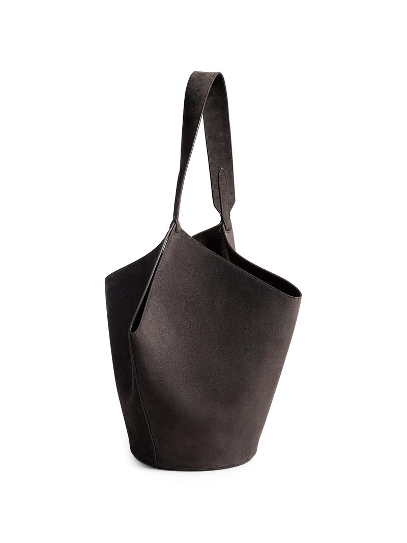 Women's Small Lotus Suede Tote - Dark Brown 3